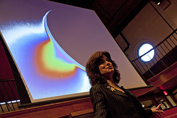 Carolyn Porco speaking at the Radcliffe Institute for Advanced Study, 2010