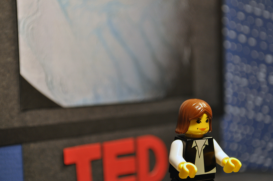 Still from the stop-motion animation, 'Flying to Saturn: Carolyn Porco in LEGO'