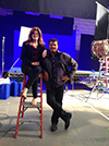 Carolyn Porco and Neil deGrasse Tyson on the Cosmos set