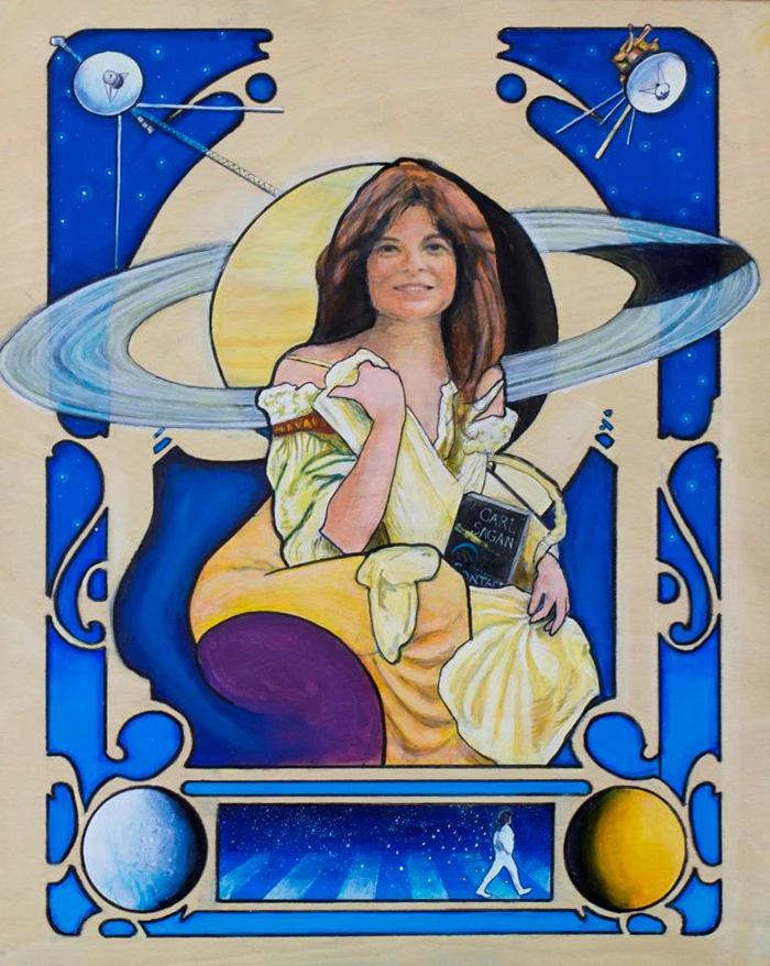 Across the Universe - Dr. Carolyn Porco. Painting by Simon Kregar
